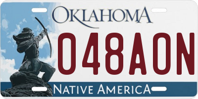 OK license plate 048AON