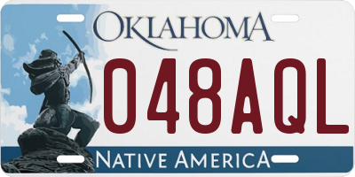 OK license plate 048AQL