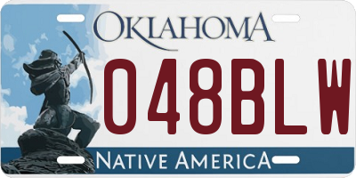 OK license plate 048BLW