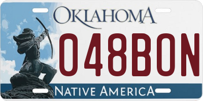 OK license plate 048BON