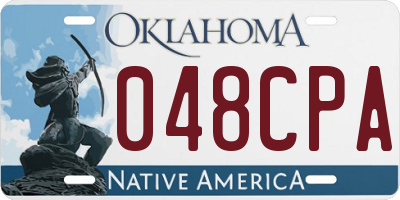 OK license plate 048CPA
