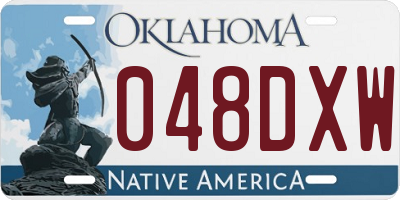 OK license plate 048DXW