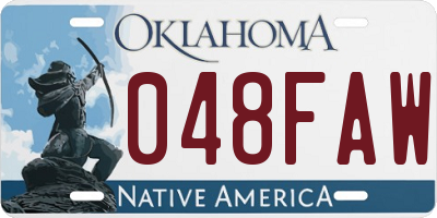 OK license plate 048FAW
