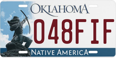 OK license plate 048FIF
