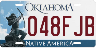 OK license plate 048FJB