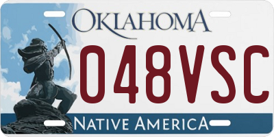 OK license plate 048VSC