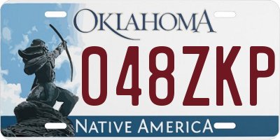 OK license plate 048ZKP