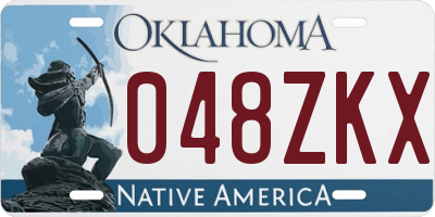 OK license plate 048ZKX