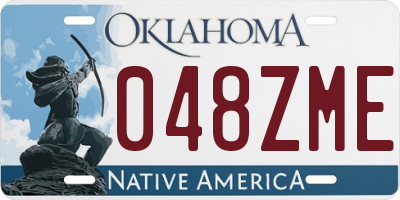 OK license plate 048ZME