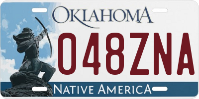 OK license plate 048ZNA