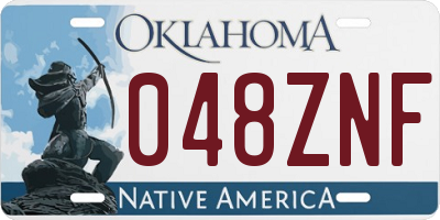 OK license plate 048ZNF