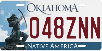 OK license plate 048ZNN