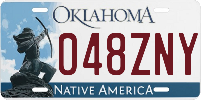 OK license plate 048ZNY