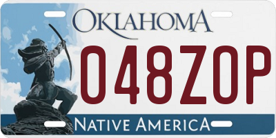 OK license plate 048ZOP