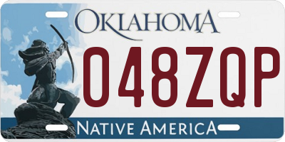 OK license plate 048ZQP
