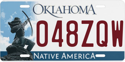 OK license plate 048ZQW