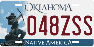 OK license plate 048ZSS