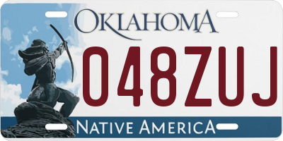 OK license plate 048ZUJ
