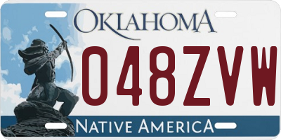 OK license plate 048ZVW