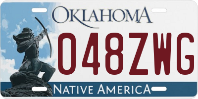 OK license plate 048ZWG