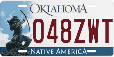 OK license plate 048ZWT
