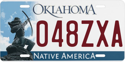 OK license plate 048ZXA