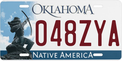 OK license plate 048ZYA