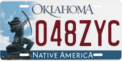 OK license plate 048ZYC