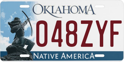 OK license plate 048ZYF