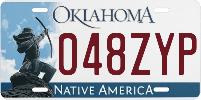 OK license plate 048ZYP
