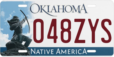 OK license plate 048ZYS