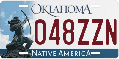 OK license plate 048ZZN