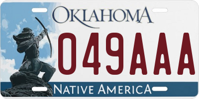 OK license plate 049AAA