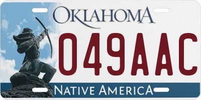 OK license plate 049AAC