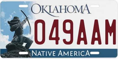 OK license plate 049AAM