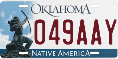 OK license plate 049AAY