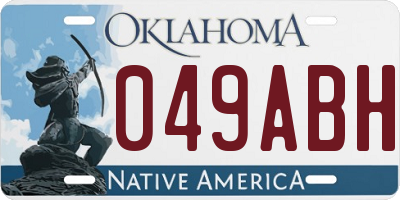 OK license plate 049ABH