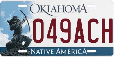 OK license plate 049ACH