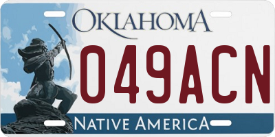 OK license plate 049ACN