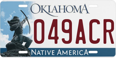 OK license plate 049ACR