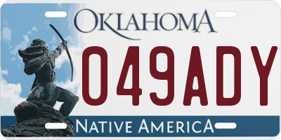 OK license plate 049ADY