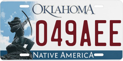 OK license plate 049AEE