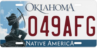 OK license plate 049AFG