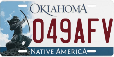 OK license plate 049AFV