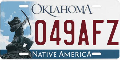 OK license plate 049AFZ