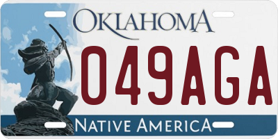 OK license plate 049AGA