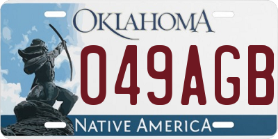 OK license plate 049AGB