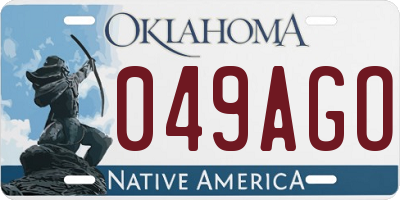 OK license plate 049AGO