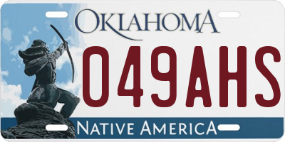 OK license plate 049AHS