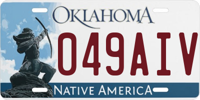 OK license plate 049AIV